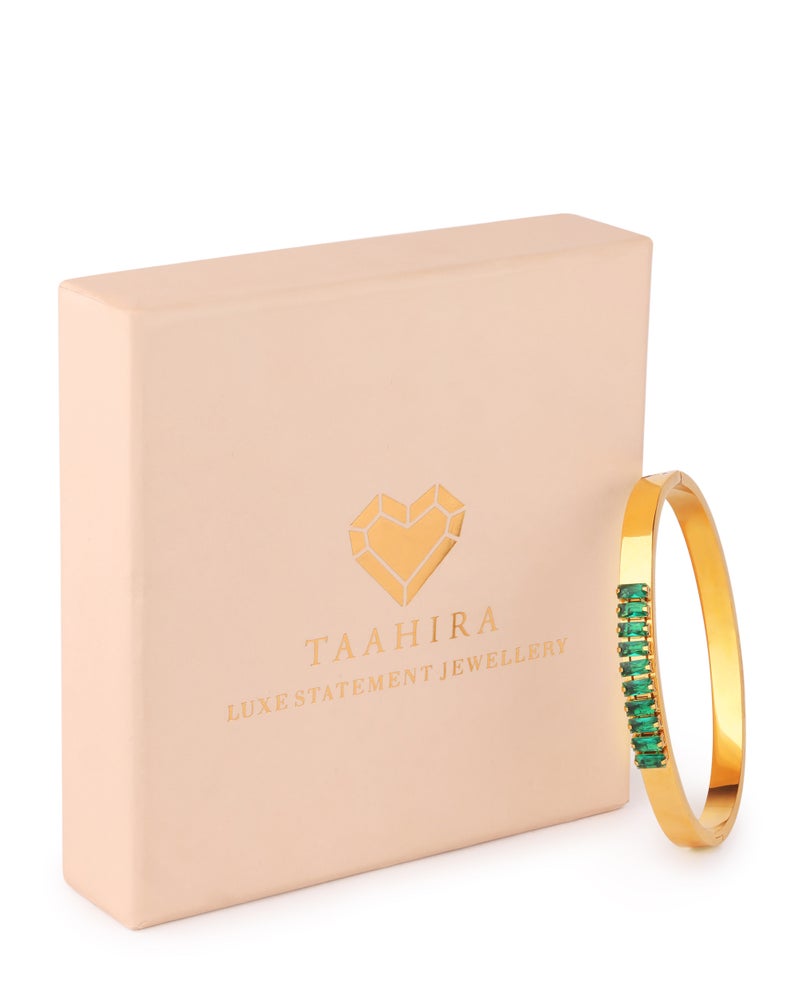TAAHIRA Green Stone Baguette Bracelet - Image 3